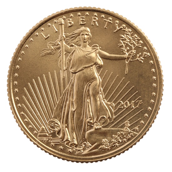 2017 GOLD 1/10 OZT OUNCE AMERICAN EAGLE BU COIN
