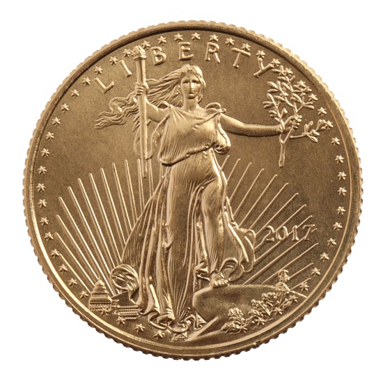 2017 GOLD 1/10 OZT OUNCE AMERICAN EAGLE BU COIN