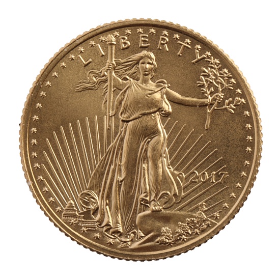 2017 GOLD 1/10 OZT OUNCE AMERICAN EAGLE BU COIN