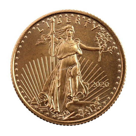 US 1/10 OZT GOLD EAGLE COIN 2020 BU