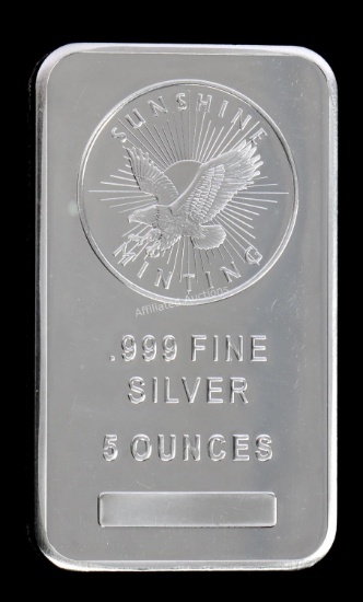 .999 SILVER 5 OZT BULLION BAR