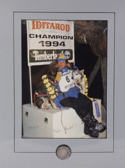 1994 IDITAROD MARTIN BUSER AUTOGRAPH SILVER ROUND