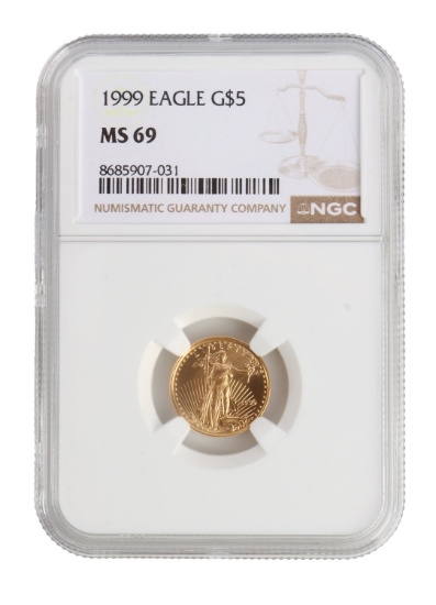 1999 NGC GRADED US 1/10 OZT GOLD EAGLE COIN