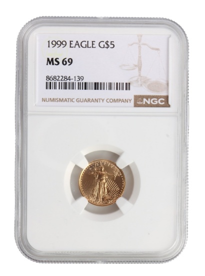 1999 NGC GRADED US 1/10 OZT GOLD EAGLE COIN