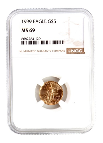 1999 NGC GRADED US 1/10 OZT GOLD EAGLE COIN