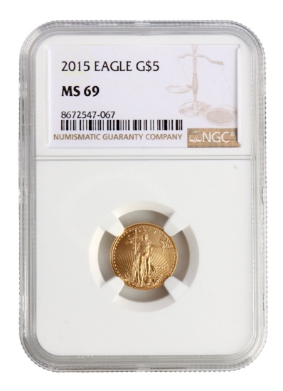 2015 NGC GRADED US 1/10 OZT GOLD EAGLE COIN