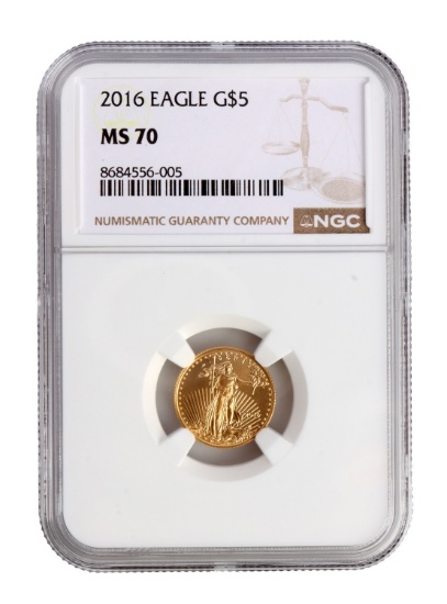 2016 NGC GRADED US 1/10 OZT GOLD EAGLE COIN