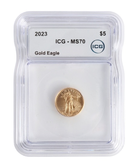 2023 ICG GRADED US 1/10 OZT GOLD EAGLE COIN