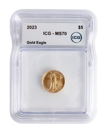 2023 ICG GRADED US 1/10 OZT GOLD EAGLE COIN