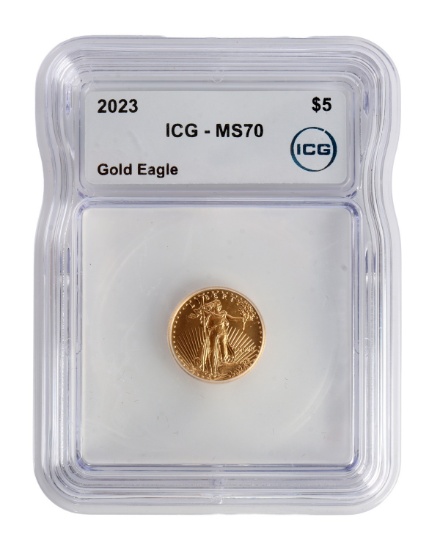 2023 ICG GRADED US 1/10 OZT GOLD EAGLE COIN
