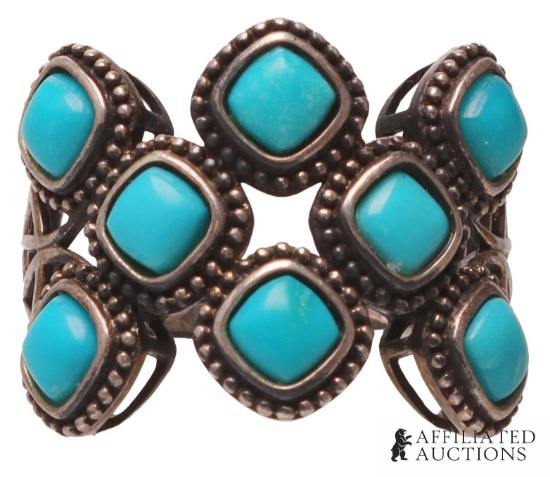 Southwest Navajo Turquoise Ring in .925 Silver