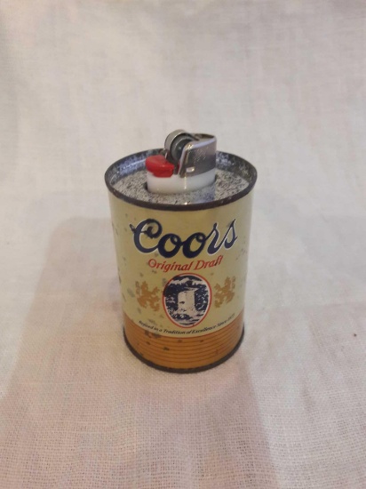Coors beer mini can lighter holder..2 3/4 in