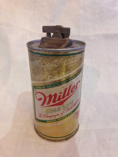 Miller High Life beer can table top lighter
