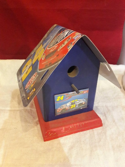 Jeff Gordon #24 metal and wood bird house