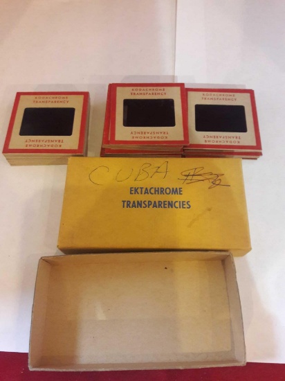 Box of vintage kodak slides..vacation..cuba..landscspes