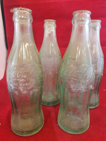 Set of 4 vintage 6oz Coka-Cola bottles