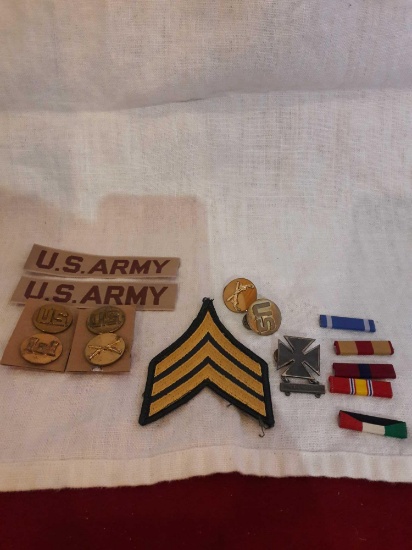 Lot of Military patches and more..stripes..pins.bars