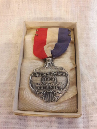 1933 Chicago Tribune swim meet medal