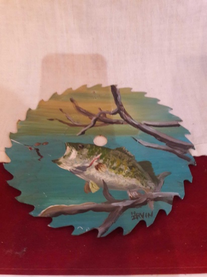 8in saw blade outdoor fishing painting