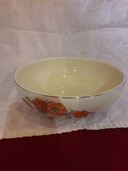 Halls 9in kitchen ware flowered bowl