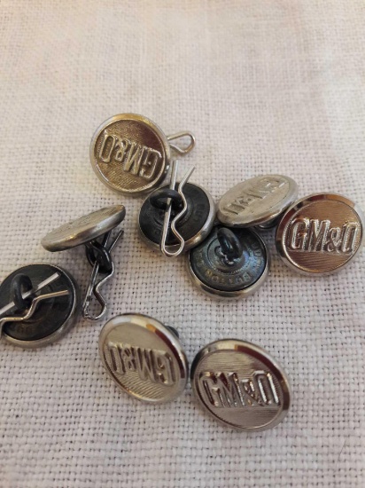 Gulf Mobil and Ohio railroad buttons