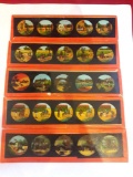 Antique vintage magic lantern glass slide film strips
