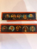 Antique vintage magic lantern glass slide film strips