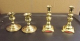 Two Pair Vintage Brass Candle Holders