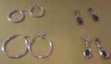 Vintage Silver and Jade Earrings