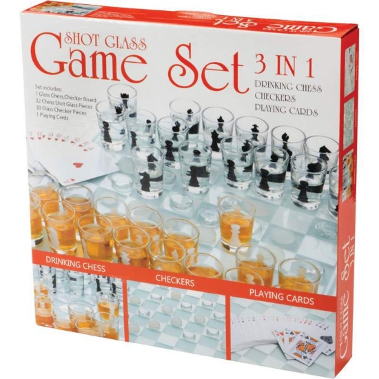 SPCHESS2 - Maxam™ 3-in-1 Shot Glass Chess Set