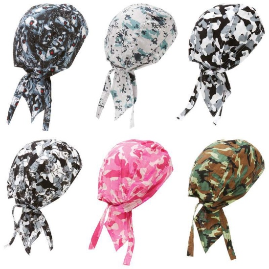 GFSKULL5 - Diamond Plate™ 6pc Assorted Camo Cotton Skull Cap Set