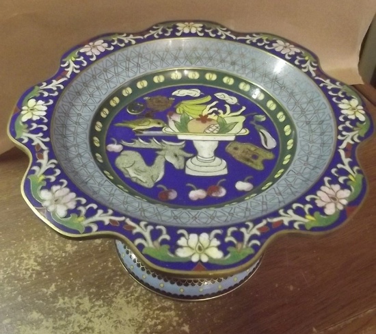 Vintage Porcelain Pedestal Servicing Dish