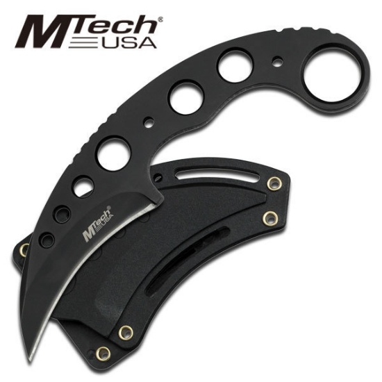 Mtech All Stainless Steel Karambit Style Boot Knife- Black