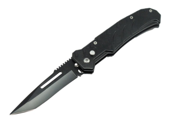 Budget Automatic Knife w/ Safety- Tanto Point