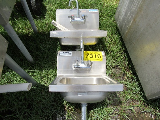 LOT 2 STAINLESS HAND WASHING SINKS