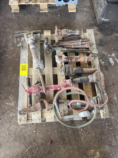 PALLET OF AIR POWERED HAMMERS & TOOLS