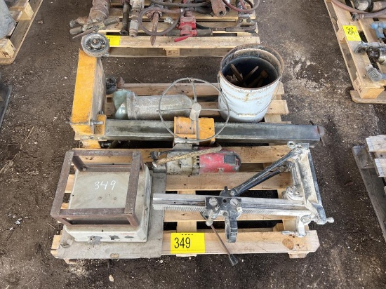 PALLET OF CORE DRILLS & SPIDER BOX