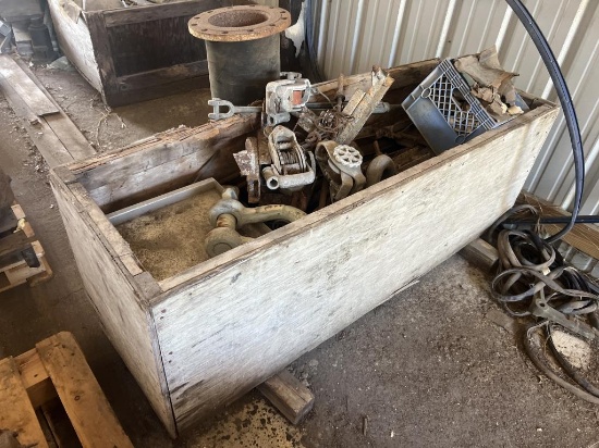 BOX OF COME ALONGS, SHACKLES, SCRAP