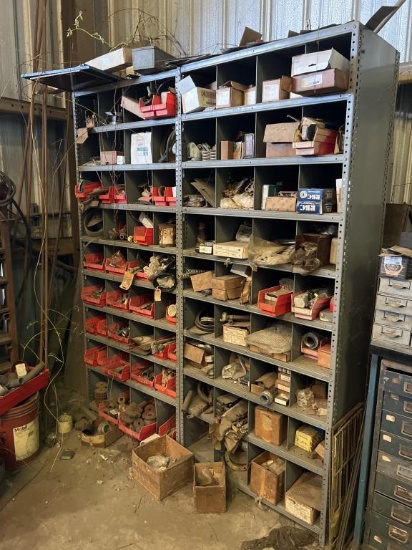 (2) 3x7FT METAL SHELVES W/CONTENTS