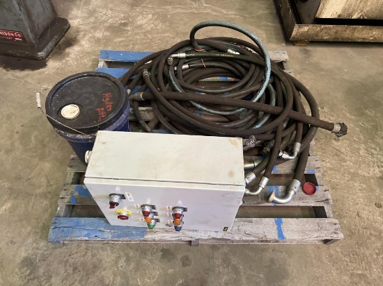 PALLET OF HYDRAULIC HOSES & CONTROL BOX