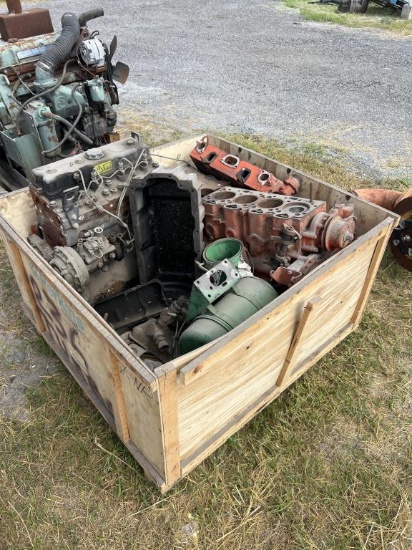 CRATE OF DIESEL ENGINES & PARTS