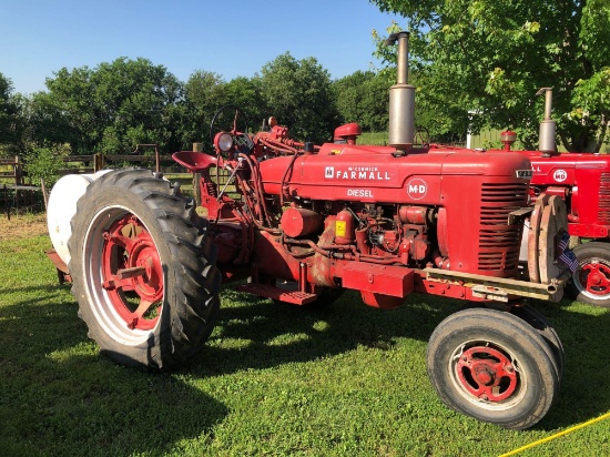Farmall M-D Narrow Front Tractor with Sprayer & Weights, Diesel, SN:FDBK272473