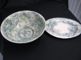 Porcelain bowl and platter item 363