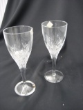 2 crystal stemware glasses item 454