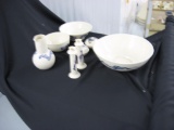 Porcelain bowls candlesticks Potpourri dish sugar dish and creamer item 291