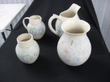 To porcelain pitcher and two vases item 317