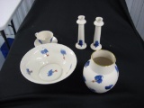 Porcelain candlesticks vase bowl and teacup item 331