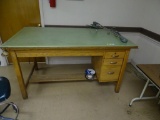 Drafting table and chair; plus desk, chair and credenza