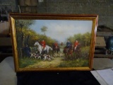 Oil on Canvas-Fox Hunting scene