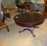 Burl Mahogany Round Table with Claw feet-55